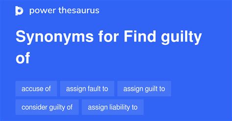 synonyms for found guilty